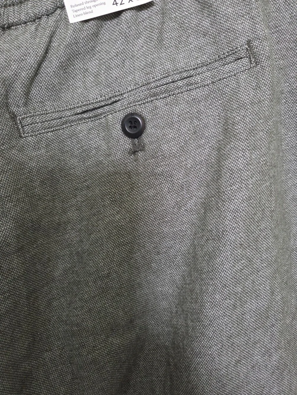 Banana Republic Green Athletic Pants Linen Cottton Tapered Preppy Casual 42x34